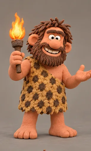 The caveman at tier 2, Fire